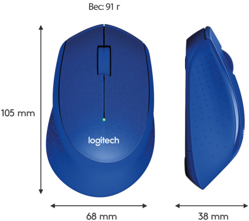 Мышь беспроводная Logitech M330 Silent Plus Blue оптическая (910-004925) фото 5