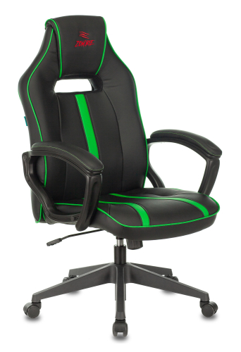 Кресло игровое Zombie A3 черный/ зеленый эко.кожа крестов. пластик (VIKING ZOMBIE A3 GN)