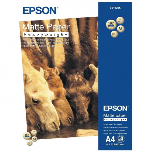 Бумага Epson Matte Paper-Heavyweight A4/ 167г/м2/ 50 л. для струйной печати (C13S041256)