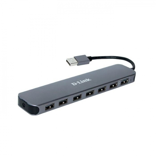 Разветвитель USB 2.0 D-Link DUB-H7 7 портов черный (DUB-H7/ E1A) (DUB-H7/E1A)