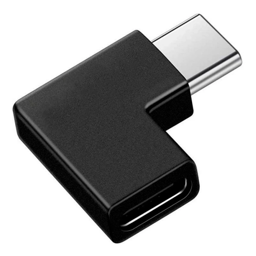 GCR Переходник USB 3.1 (USB 3.2 Gen 2) TypeC, M/ F угловой L-типа, черный, 100W/ 5А, 10 Гбит/ с, 4K, GCR-54944