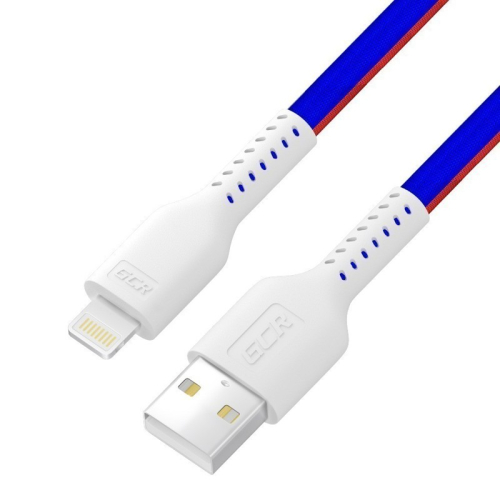 GCR Кабель 1.0m USB AM/ Lightning - поддержка всех iOS, MFRi, ТРИКОЛОР Россия, белый ПВХ, GCR-54975