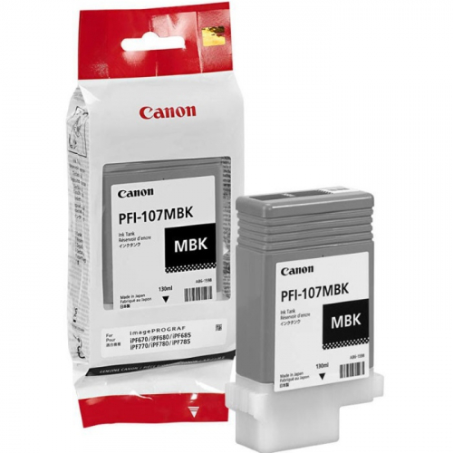 Картридж CANON PFI-107 MBK, матовый черный, 130мл., для iPF680/ 685/ 780/ 785 (6704B001)