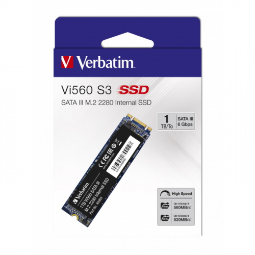 Твердотельный накопитель SSD 1TB Verbatim Vi560 S3, SATA III, M.2 2280, R560/W520Mb/s (049364) фото 2
