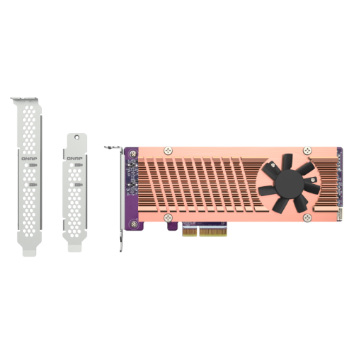 Плата расширения/ QNAP QM2-2P-344A 2 x M.2 22110 or 2280 PCIe (Gen3 x4) NVMe SSD slots, Low-profile flat and Full-height brackets included.