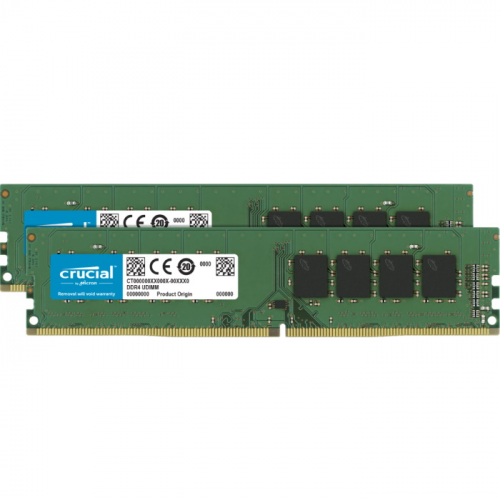 Модуль памяти Crucial DDR4 8GB 2400MHz PC4-19200 CL17 SR x8 Unbuffered DIMM 288pin 1.2V kit of 2 (CT2K4G4DFS824A)