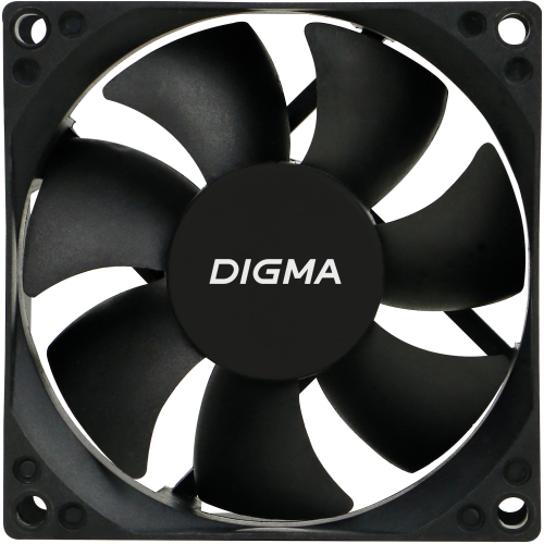 Вентилятор Digma DFAN-80 80x80x25mm черный 3-pin 4-pin (Molex)23dB 73gr Ret
