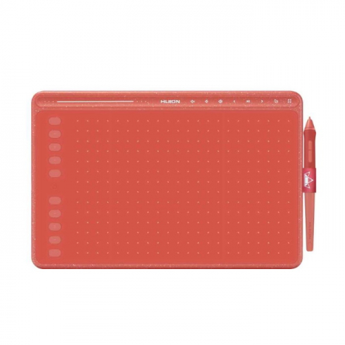 Графический планшет Huion HS611 рабочая область 258.4x161.5 mm, перо PW500 наклон ±60°, нажатие 8192, USB-C, Coral Red (HS611 CORAL RED)