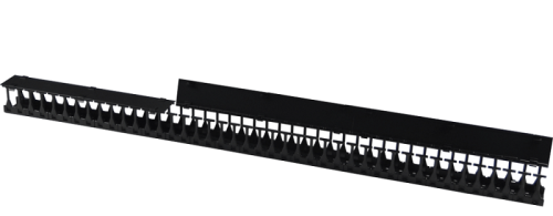Вертикальный органайзер 42U с пластиковыми пальцами глубиной 149 мм, для шкафов LANMASTER DCS шириной 800 мм, 2 шт. в комплекте, черный (LAN-DC-CB-42UX8-VO15)