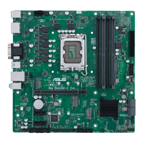 Материнская плата Asus PRO B660M-C D4-CSM Soc-1700 Intel B660 4xDDR4 mATX AC`97 8ch(7.1) GbLAN RAID+VGA+HDMI+DP (90MB19B0-M1EAYC)