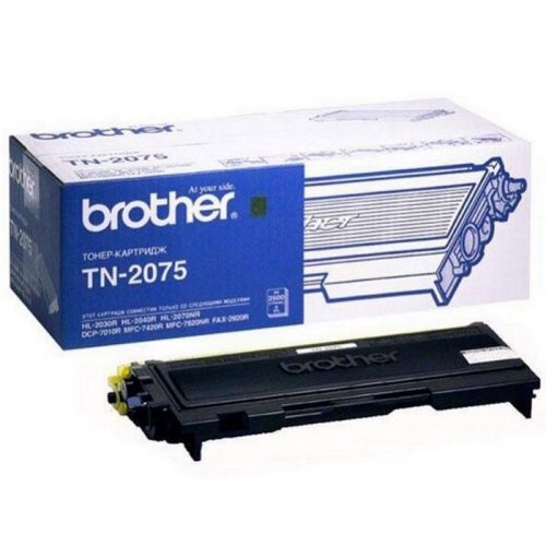 Тонер картридж Brother TN-2075, черный, 2 500 стр., для HL2030/ 2040/ 2070N, DCP7010/ 7025, MFC7420/ 7820N, FAX2825/ 2920 (TN2075)