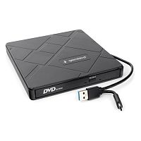 *Внешний оптический привод USB 3.0 Gembird DVD-USB-04 пластик, со встроенным кардридером и хабом черный