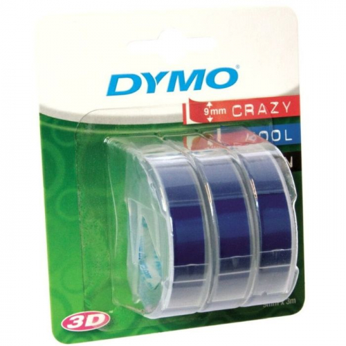 Картридж ленточный Dymo Omega S0847740 9 мм x 3 м, белый шрифт/синий фон, набор x3 упак. для Dymo