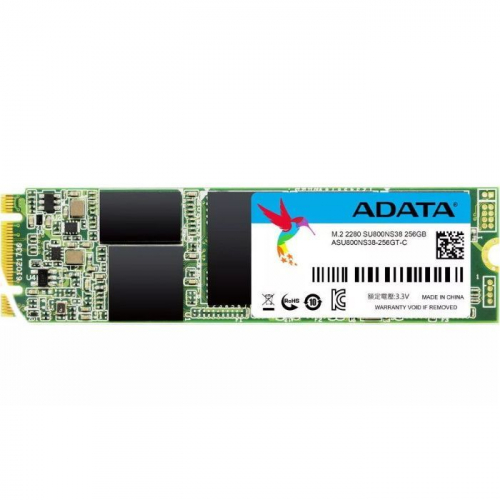 Твердотельный накопитель ADATA Ultimate SU800 SSD M.2 2280 SATA 6Gb/s 256GB 3D TLC560/520MB/s IOPS 85K/80K RTL (ASU800NS38-256GT-C)
