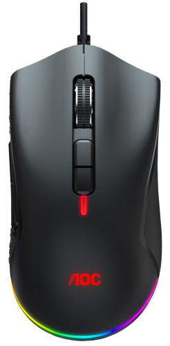 Мышь игровая AOC Gaming GM530B проводная 7 кнопок, 16,8 мл цветов, 16 000dpi, 50G,400IPS, 1000 Гц, 1 мс, 1,8 м, анализатор отклика NVIDIA (GM530B)