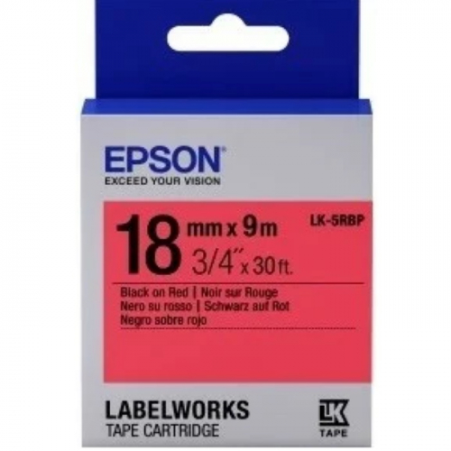 Лента Epson Tape - LK5RBP Pastel Blk/Red 18/9 (C53S655002)
