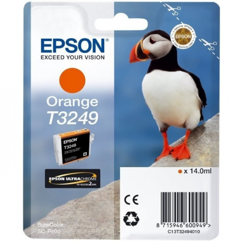 Картридж струйный Epson T3249, оранжевый, 14 мл., для SureColor SC-P400 (C13T32494010)