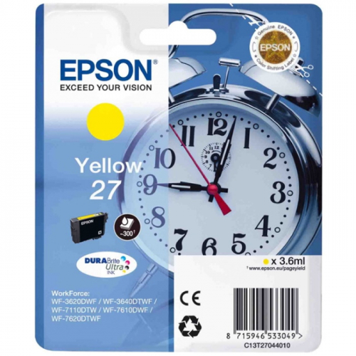 Картридж струйный EPSON T2704 желтый 300 страниц для WF-7110/7610/7620 (C13T27044020)