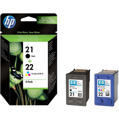 Набор картриджей HP 21 / 22 черный и трехцветный (SD367AE) фото 2