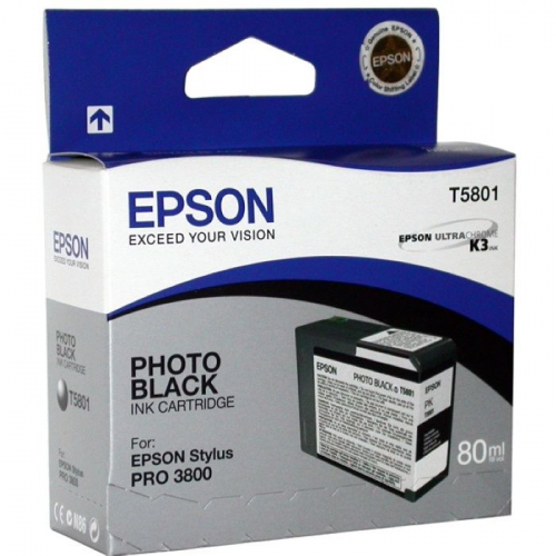 Картридж струйный EPSON T5801 черный 80 мл. фото для Stylus Pro 3800 (C13T580100)