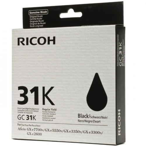 Картридж струйный Ricoh GC 31K черный 1920 страниц для Aficio GX e2600/ GX e3300N/ GX e3350N/ GX e5550N (405688)