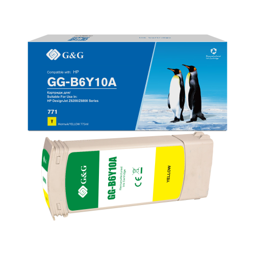Картридж струйный G&G GG-B6Y10A 771C желтый (775мл) для HP DesignJet Z6200