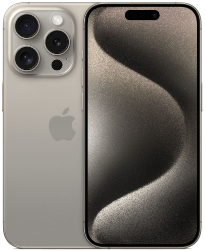 Смартфон Apple A3104 iPhone 15 Pro 256Gb титан моноблок 3G 4G 2Sim 6.1