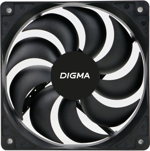 Вентилятор Digma DFAN-120-9 120x120x25mm черный 3-pin 4-pin (Molex)23dB 120gr Ret