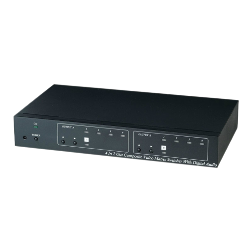 Коммутатор/ SC&T CS04M Матричный коммутатор видеосигнала и аудиосигнала (4 входа/ 2 выхода (входы: 4хS-Video 4pin, 4xRCA видео/ SPDIF, 8хRCA аналог.