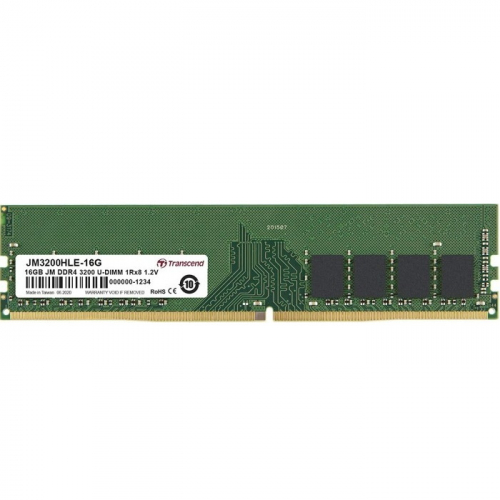 Модуль памяти Transcend DDR4 16GB PC25600 3200MHz UDIMM 1Rx8 2Gx8 CL22 1.2V (JM3200HLE-16G)