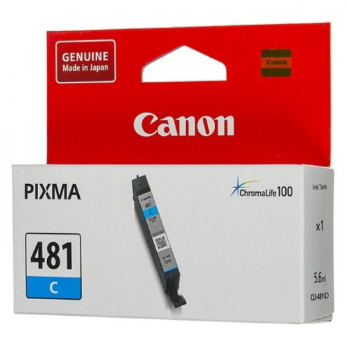 Картридж струйный Canon CLI-481C голубой 260 страниц для PIXMA TS6140, TS8140, TS9140, TR7540, TR8540 (2098C001)