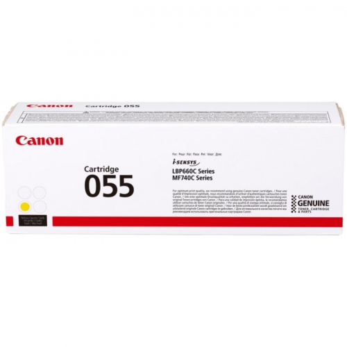 Тонер-картридж Canon CRG 055Y желтый 2100 страниц для i-SENSYS LBP663, LBP664, MF742, MF744, MF746 (3013C002)