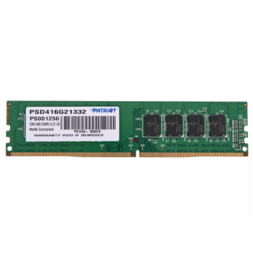 Модуль памяти Patriot 16GB DDR4 2133MHz PC4-17000 CL15 DIMM 288-pin 1.2V RTL (PSD416G21332)