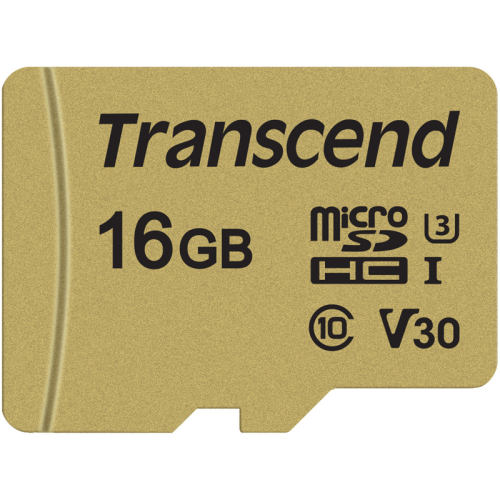 Карта памяти Transcend 16GB microSDXC Class 10 UHS-I U1 V30 R95, W60MB/s with adapter (TS16GUSD500S)