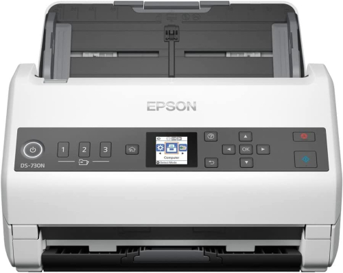 Сканер планшетный/ протяжный Epson WorkForce DS-730N (B11B259401/ B11B259502) A4 белый (B11B259401/B11B259502)