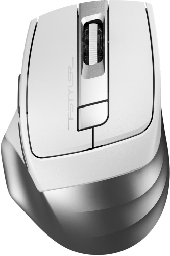 Мышь A4Tech Fstyler FB35S белый/ серый оптическая (2000dpi) silent беспроводная BT/ Radio USB для ноутбука (6but) (FB35S USB ICY WHITE)