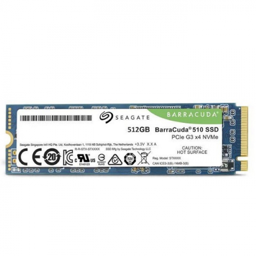 Твердотельный накопитель SEAGATE BarraCuda SSD M.2 2280 512GB TLC PCIe NVMe 3400/2180MB/s IOPS 350K/530K MTBF 1.8M (ZP512CM30041)