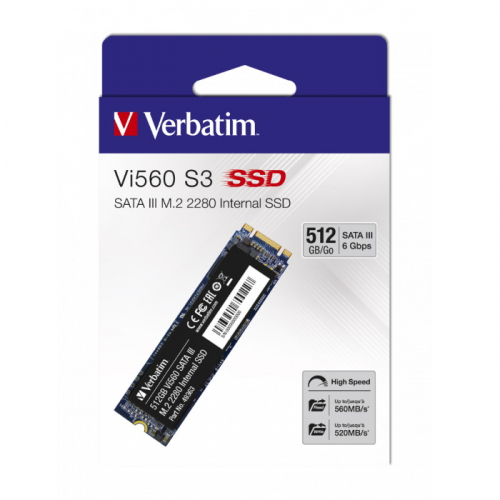 Твердотельный накопитель SSD 512GB Verbatim Vi560 S3, SATA III, M.2 2280, R560/W520Mb/s (049363) фото 2