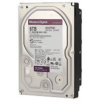 Жёсткий диск HDD 6TB Western Digital Purple Surveillance, 3.5", SATA III, 5400rpm, 128Mb (WD62PURZ)