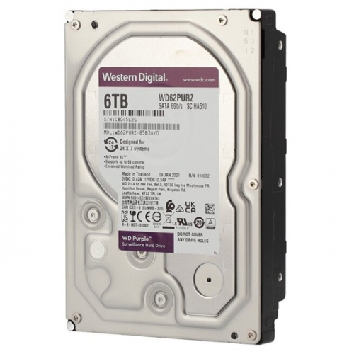 Жёсткий диск HDD 6TB Western Digital Purple Surveillance, 3.5