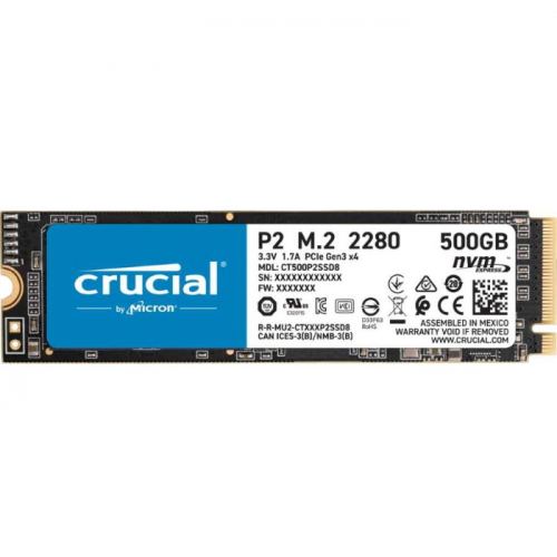 Твердотельный накопитель SSD 500GB Crucial P2 M.2 2280 NVMe PCIe TLC (CT500P2SSD8)