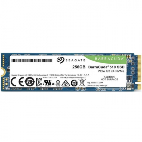 Твердотельный накопитель SEAGATE BarraCuda 510 SSD M.2 2280 256GB TLC PCIe NVMe 3100/1050MB/s IOPS 180K/260K MTBF 1.8M (ZP256CM30041)