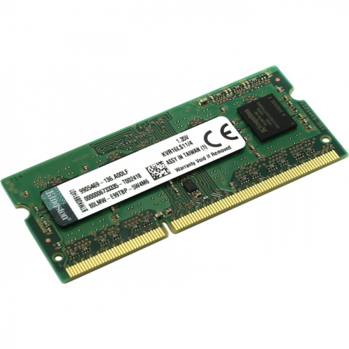 Модуль памяти Kingston KVR16LS11/4, DDR3L SODIMM 4GB 1600MHz, PC3-12800Mb/s, CL11, 1.35V, DRx4 (KVR16LS11/4) фото 2