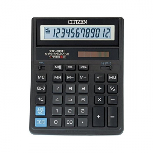 Калькулятор бухгалтерский Citizen SDC 888TII черный 12-разр. (SDC-888TII)