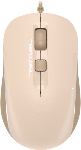 Мышь A4Tech Fstyler FM26S бежевый/ коричневый оптическая (2000dpi) silent USB для ноутбука (4but) (FM26S USB (CAFE LATTE))