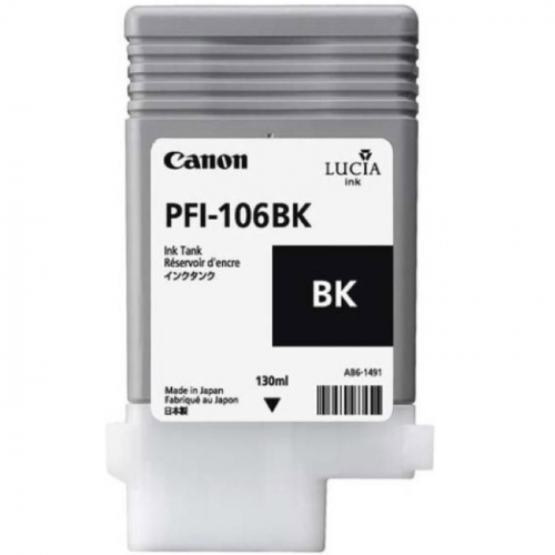 Картридж струйный Canon PFI-106BK черный 130 мл для imagePROGRAF iPF6400, iPF6450 (6621B001)