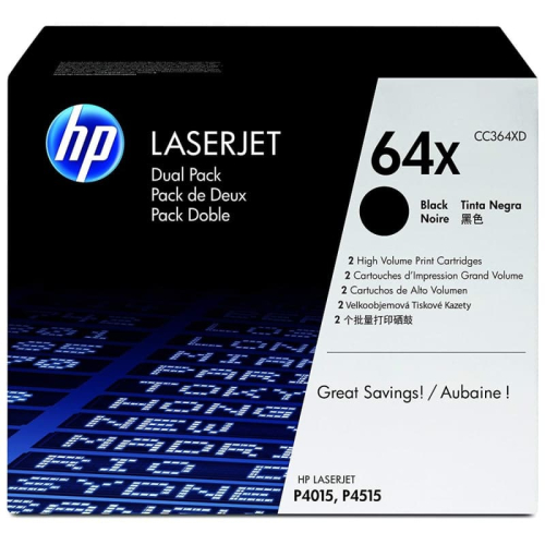 Картридж HP 64X, черный / 24 000 страниц, двойная упаковка (CC364XD) фото 2