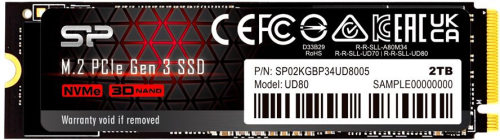 Накопитель SSD Silicon Power PCIe 3.0 x4 2TB SP02KGBP34UD8005 M-Series UD80 M.2 2280