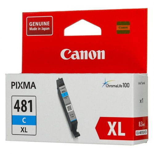 Картридж струйный Canon CLI-481C XL голубой 515 страниц для PIXMA TS6140, TS8140, TS9140, TR7540, TR8540 (2044C001)
