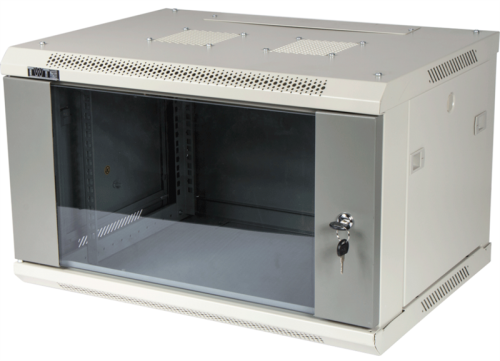 Шкаф настенный серии Pro, 12U 600x450, стеклянная дверь (TWT-CBWPG-12U-6X4-GY)